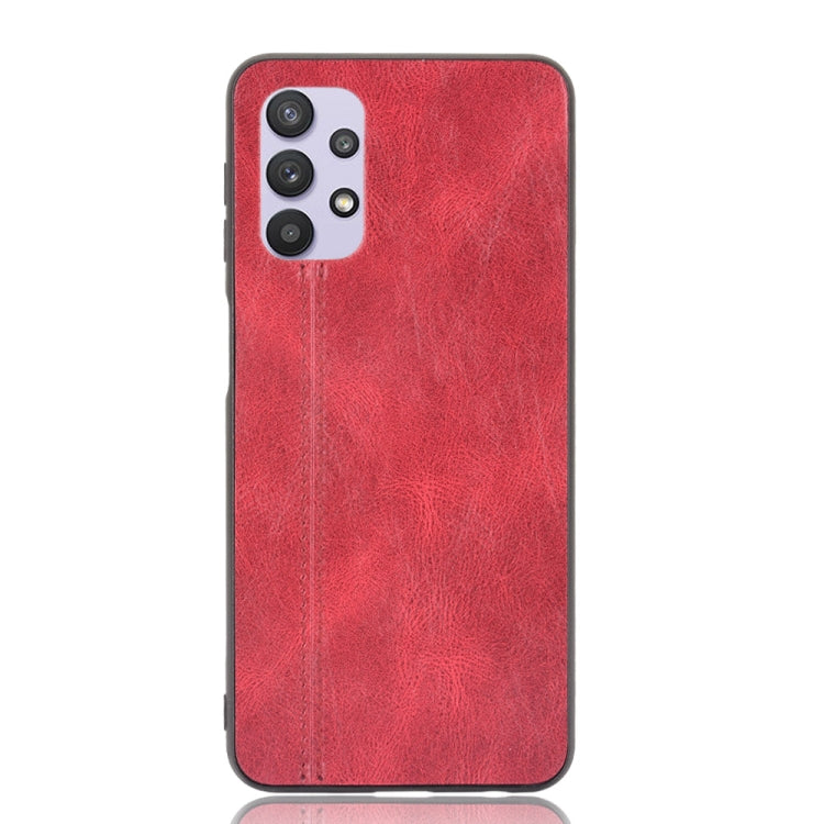 For Samsung Galaxy A32 5G Shockproof Sewing Cow Pattern Skin PC + PU + TPU Case