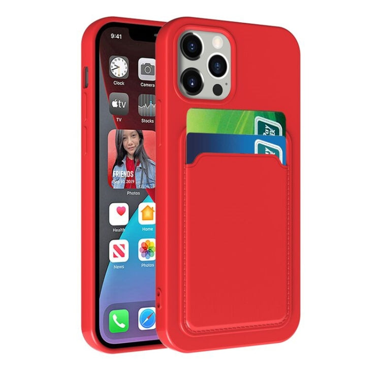 For iPhone 12 mini TPU + Flannel Lining Shockproof  Case with Card Slots For  iPhone 12 Mini