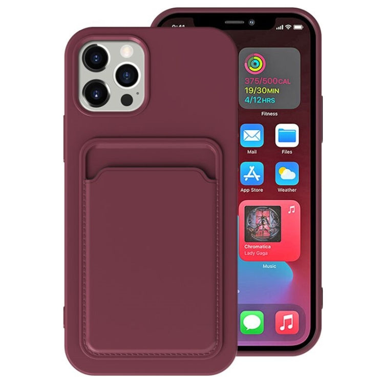 For iPhone 11 Pro TPU + Flannel Lining Shockproof  Case with Card Slots