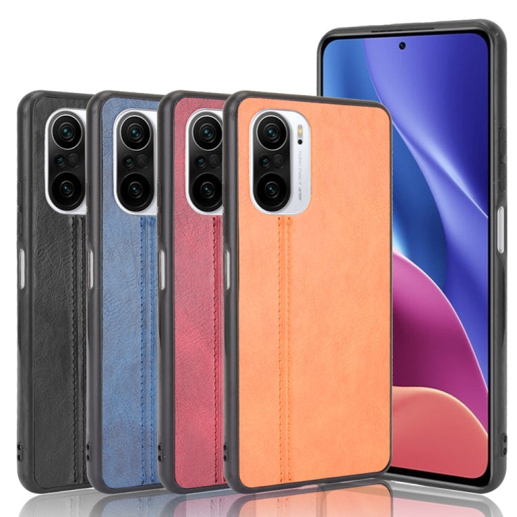 For Xiaomi Redmi K40 / K40 Pro Shockproof Sewing Cow Pattern Skin PC + PU + TPU Case