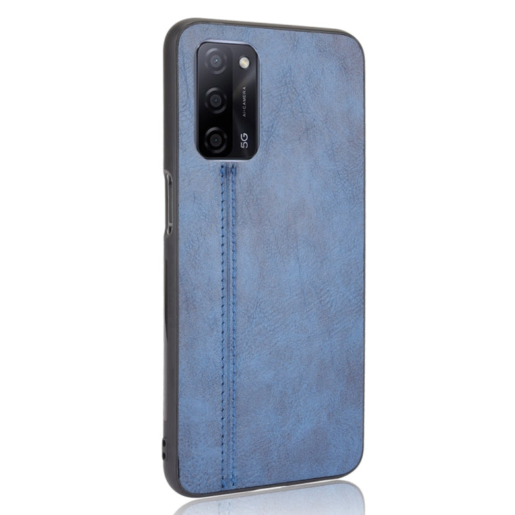 For OPPO A55 5G Shockproof Sewing Cow Pattern Skin PC + PU + TPU Case