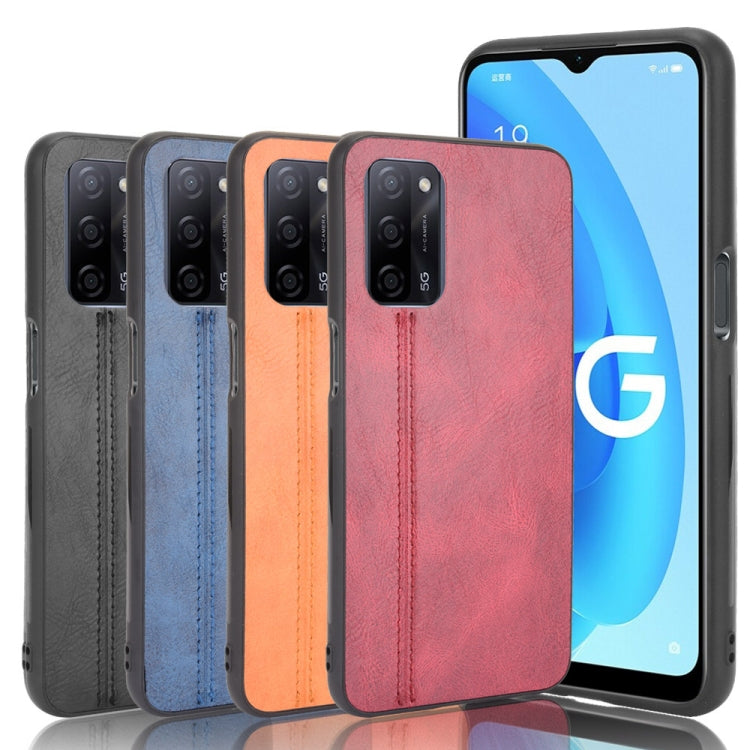 For OPPO Realme V11 5G Shockproof Sewing Cow Pattern Skin PC + PU + TPU Case