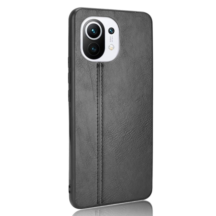 For Xiaomi Mi 11 Shockproof Sewing Cow Pattern Skin PC + PU + TPU Case