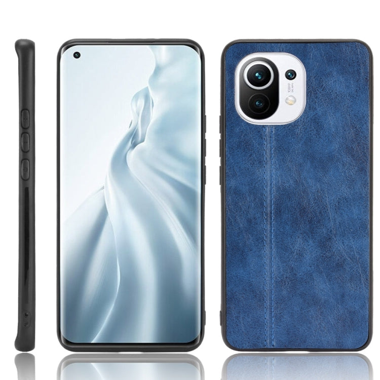 For Xiaomi Mi 11 Shockproof Sewing Cow Pattern Skin PC + PU + TPU Case