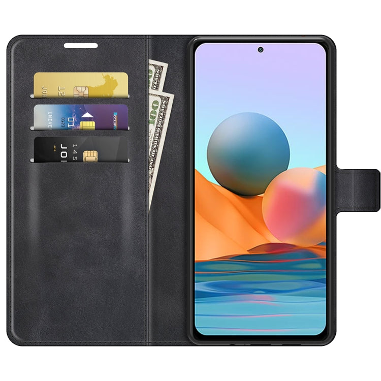 For Redmi Note 10 Pro Max Retro Calf Pattern Buckle Horizontal Flip Leather Case with Holder & Card Slots & Wallet
