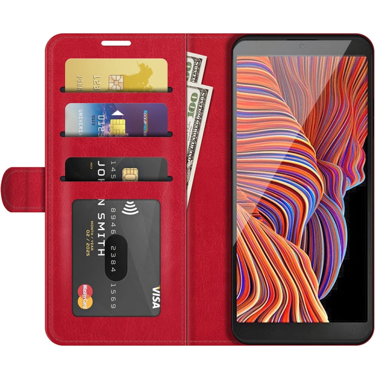 For Samsung Galaxy Xcover 5 / Xcover 5S R64 Texture Single Horizontal Flip Protective Case with Holder & Card Slots & Wallet& Photo Frame