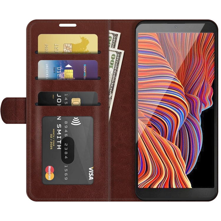 For Samsung Galaxy Xcover 5 / Xcover 5S R64 Texture Single Horizontal Flip Protective Case with Holder & Card Slots & Wallet& Photo Frame