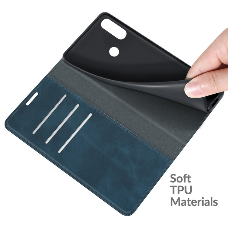 For Motorola Moto E7 Power Retro-skin Business Magnetic Suction Leather Case with Holder & Card Slots & Wallet