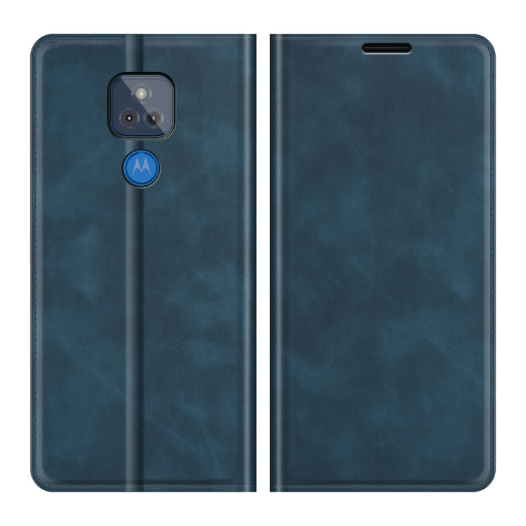 For Motorola Moto G Play 2021 Retro-skin Business Magnetic Suction Leather Case with Holder & Card Slots & Wallet