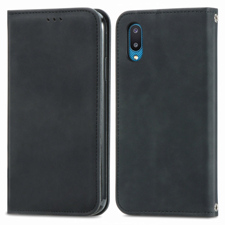For Samsung Galaxy A02 Retro Skin Feel Business Magnetic Horizontal Flip Leather Case with Holder & Card Slots & Wallet & Photo Frame