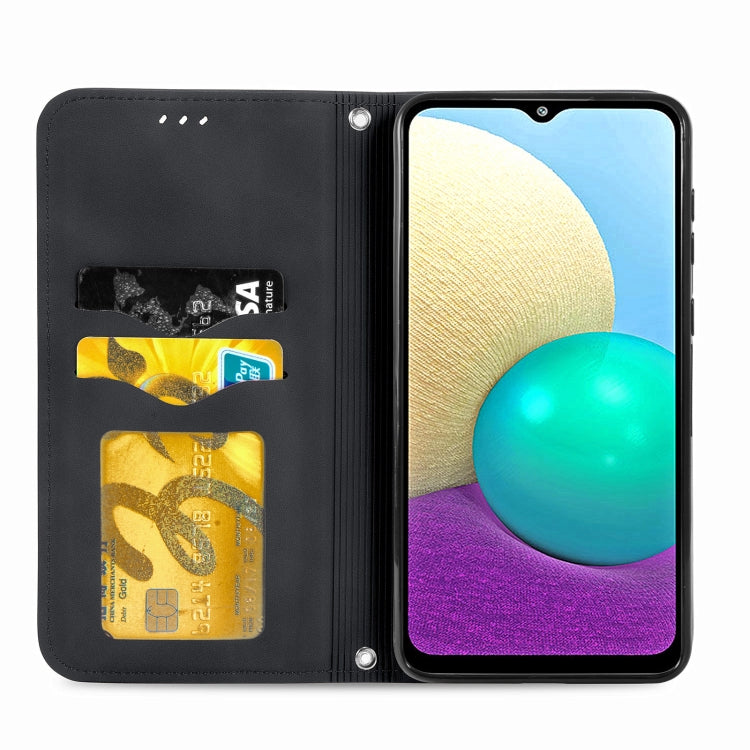 For Samsung Galaxy A02 Retro Skin Feel Business Magnetic Horizontal Flip Leather Case with Holder & Card Slots & Wallet & Photo Frame