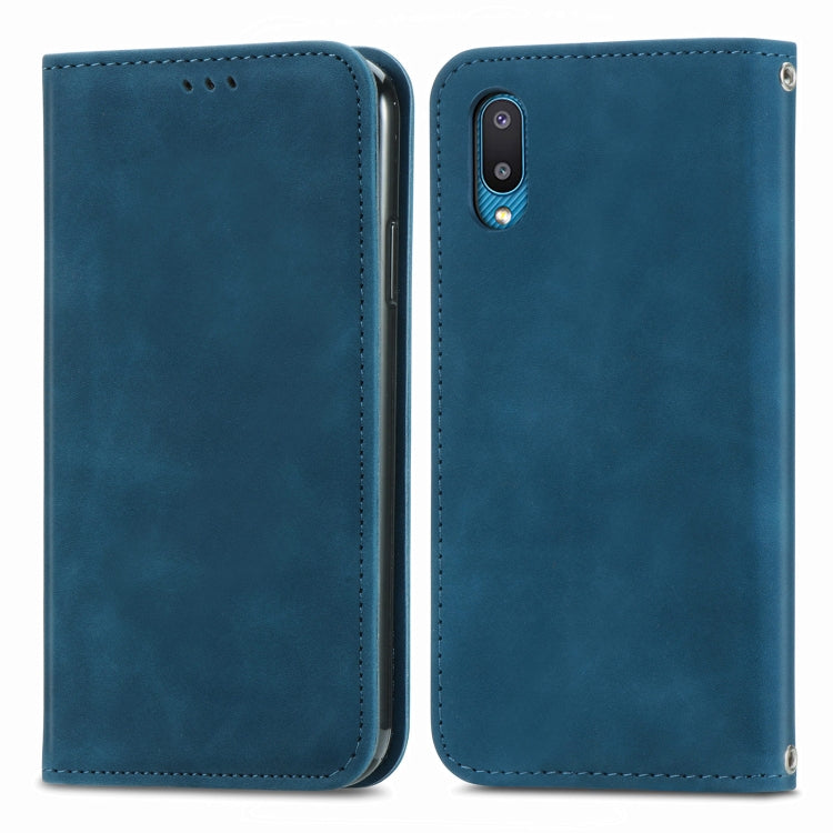 For Samsung Galaxy A02 Retro Skin Feel Business Magnetic Horizontal Flip Leather Case with Holder & Card Slots & Wallet & Photo Frame