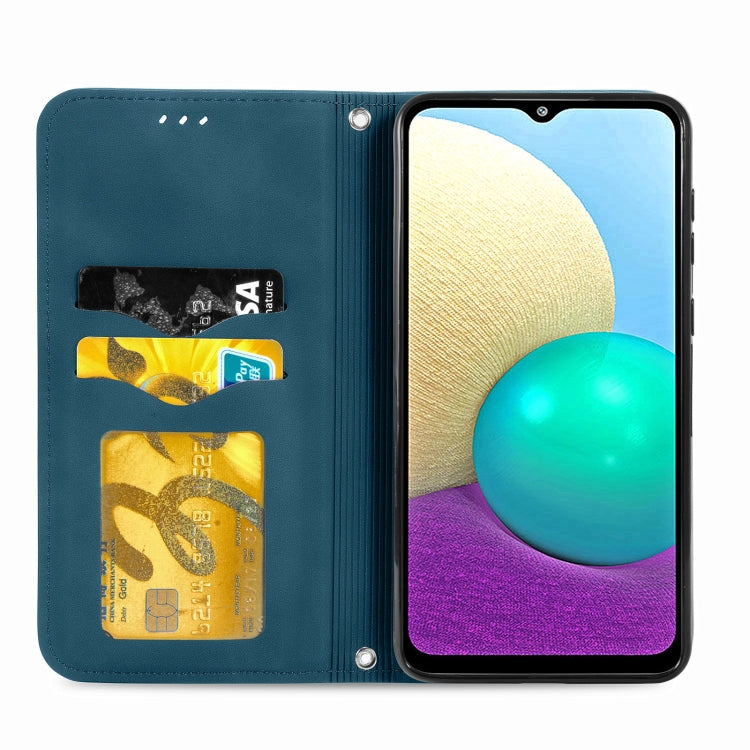For Samsung Galaxy A02 Retro Skin Feel Business Magnetic Horizontal Flip Leather Case with Holder & Card Slots & Wallet & Photo Frame