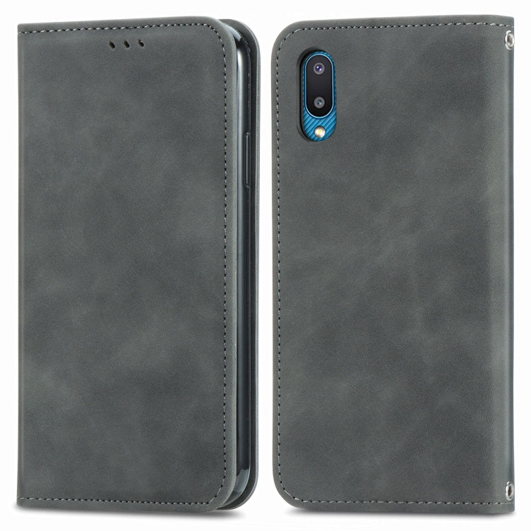 For Samsung Galaxy A02 Retro Skin Feel Business Magnetic Horizontal Flip Leather Case with Holder & Card Slots & Wallet & Photo Frame