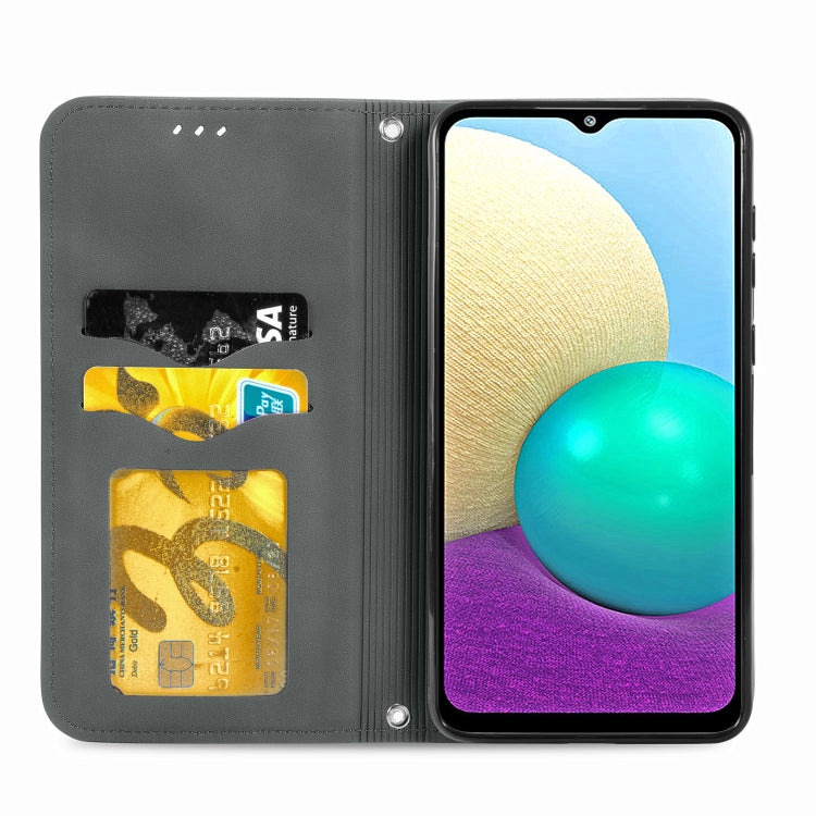 For Samsung Galaxy A02 Retro Skin Feel Business Magnetic Horizontal Flip Leather Case with Holder & Card Slots & Wallet & Photo Frame