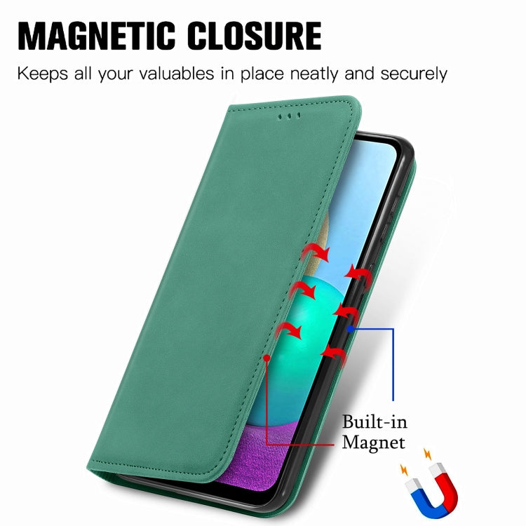For Samsung Galaxy A02 Retro Skin Feel Business Magnetic Horizontal Flip Leather Case with Holder & Card Slots & Wallet & Photo Frame
