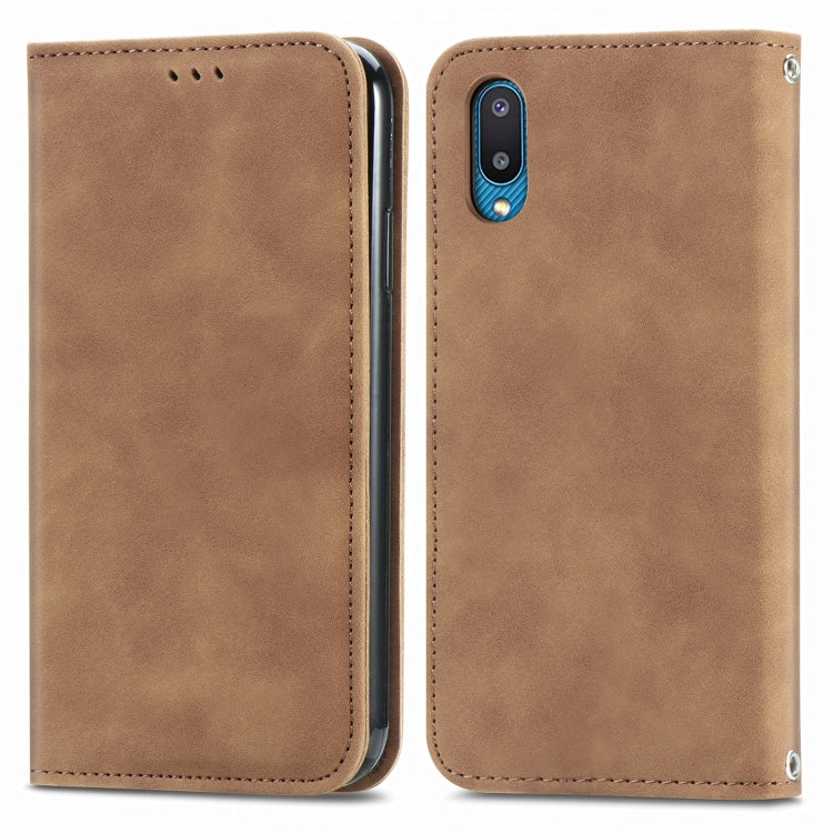 For Samsung Galaxy A02 Retro Skin Feel Business Magnetic Horizontal Flip Leather Case with Holder & Card Slots & Wallet & Photo Frame
