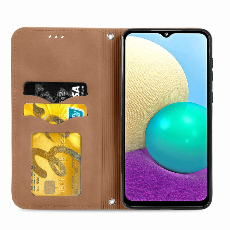 For Samsung Galaxy A02 Retro Skin Feel Business Magnetic Horizontal Flip Leather Case with Holder & Card Slots & Wallet & Photo Frame