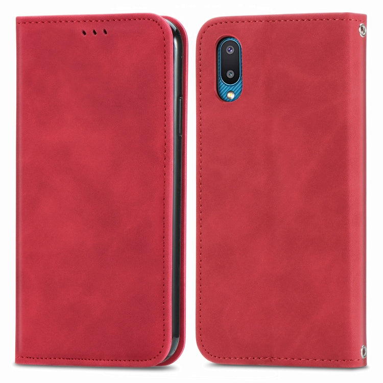 For Samsung Galaxy A02 Retro Skin Feel Business Magnetic Horizontal Flip Leather Case with Holder & Card Slots & Wallet & Photo Frame