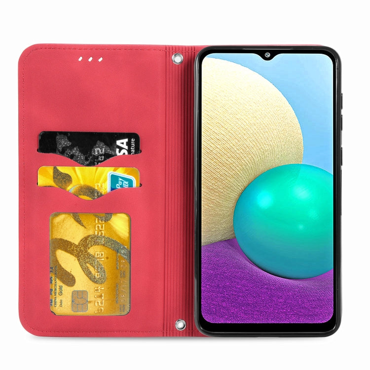 For Samsung Galaxy A02 Retro Skin Feel Business Magnetic Horizontal Flip Leather Case with Holder & Card Slots & Wallet & Photo Frame
