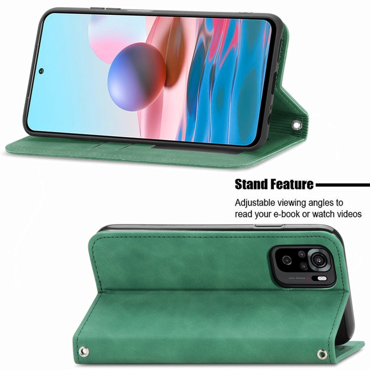 For Xiaomi Redmi Note 10 4G Retro Skin Feel Business Magnetic Horizontal Flip Leather Case with Holder & Card Slots & Wallet & Photo Frame