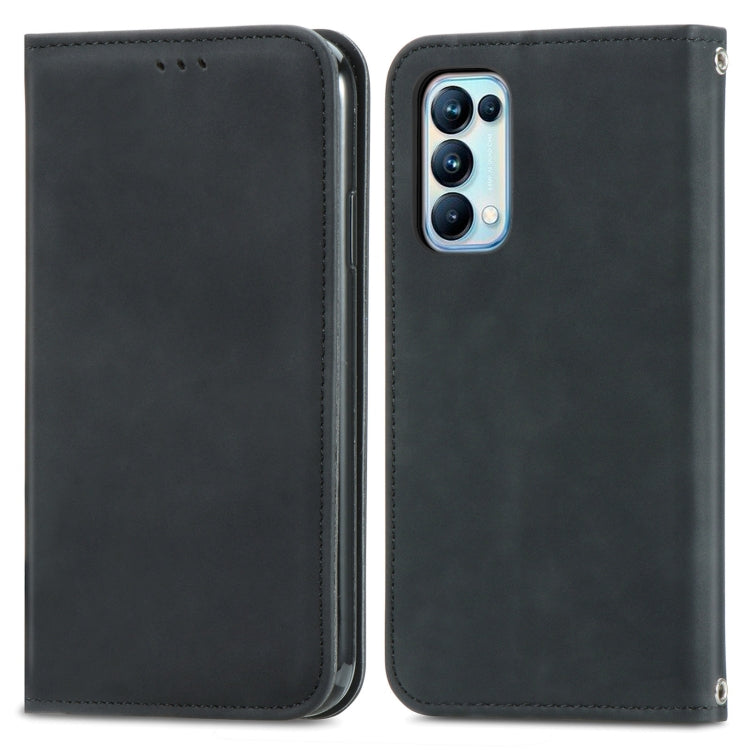 For OPPO Reno5 Pro 5G Retro Skin Feel Business Magnetic Horizontal Flip Leather Case with Holder & Card Slots & Wallet & Photo Frame