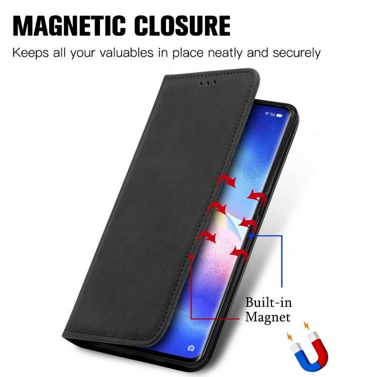 For OPPO Reno5 Pro 5G Retro Skin Feel Business Magnetic Horizontal Flip Leather Case with Holder & Card Slots & Wallet & Photo Frame