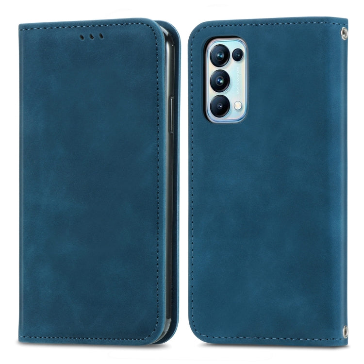 For OPPO Reno5 Pro 5G Retro Skin Feel Business Magnetic Horizontal Flip Leather Case with Holder & Card Slots & Wallet & Photo Frame