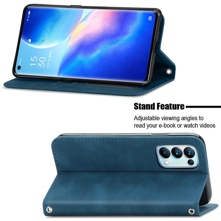 For OPPO Reno5 Pro 5G Retro Skin Feel Business Magnetic Horizontal Flip Leather Case with Holder & Card Slots & Wallet & Photo Frame