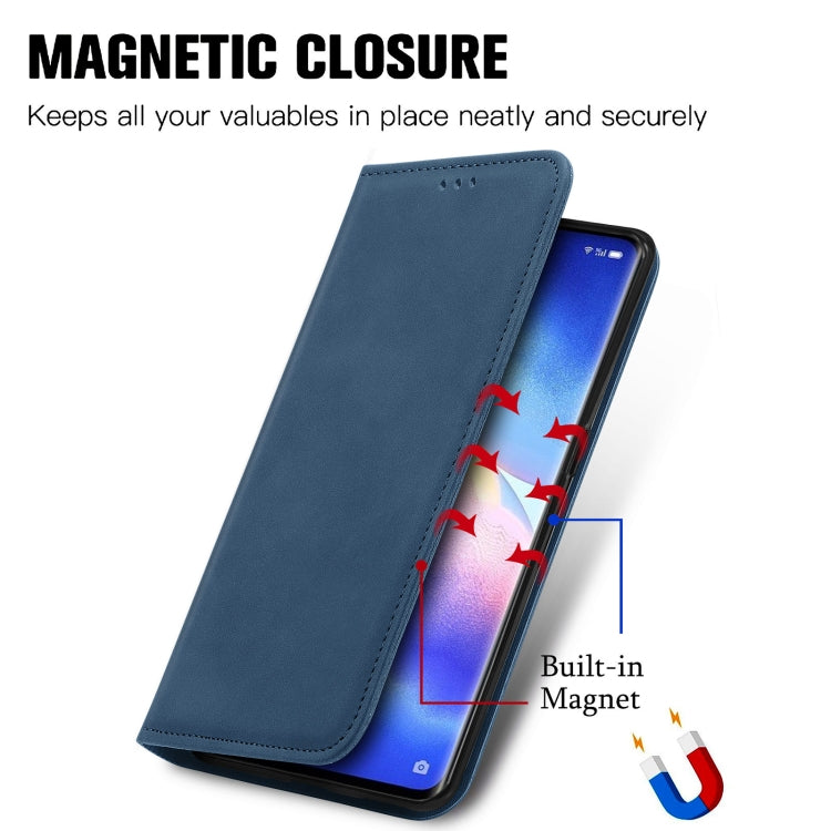 For OPPO Reno5 Pro 5G Retro Skin Feel Business Magnetic Horizontal Flip Leather Case with Holder & Card Slots & Wallet & Photo Frame