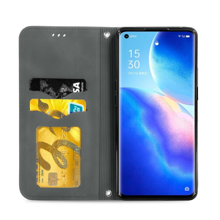 For OPPO Reno5 Pro 5G Retro Skin Feel Business Magnetic Horizontal Flip Leather Case with Holder & Card Slots & Wallet & Photo Frame