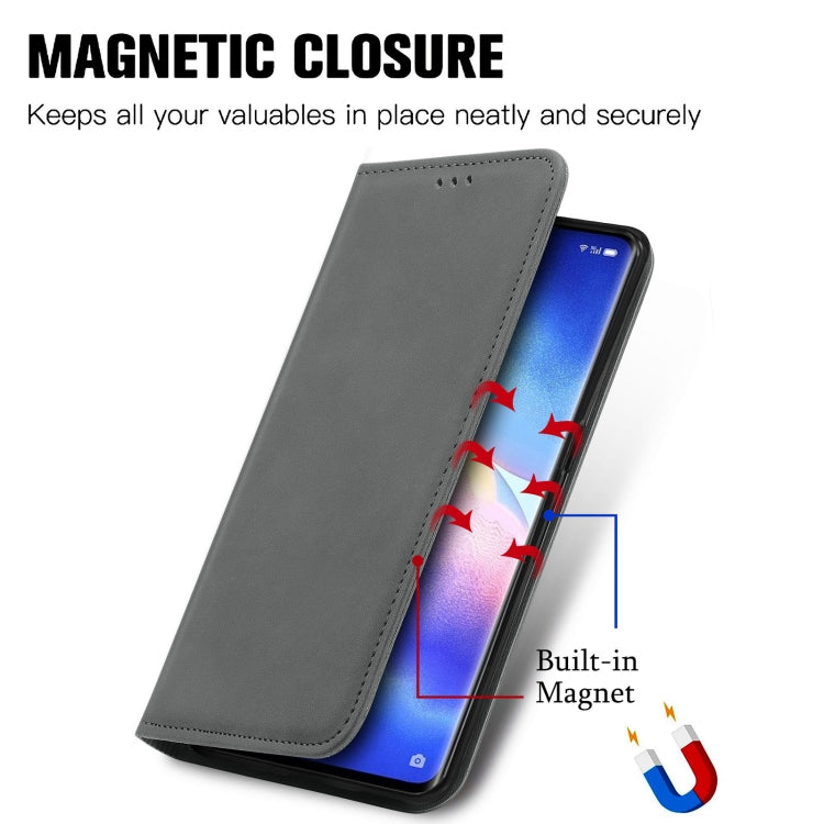 For OPPO Reno5 Pro 5G Retro Skin Feel Business Magnetic Horizontal Flip Leather Case with Holder & Card Slots & Wallet & Photo Frame