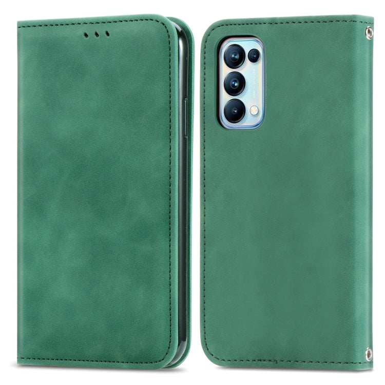 For OPPO Reno5 Pro 5G Retro Skin Feel Business Magnetic Horizontal Flip Leather Case with Holder & Card Slots & Wallet & Photo Frame