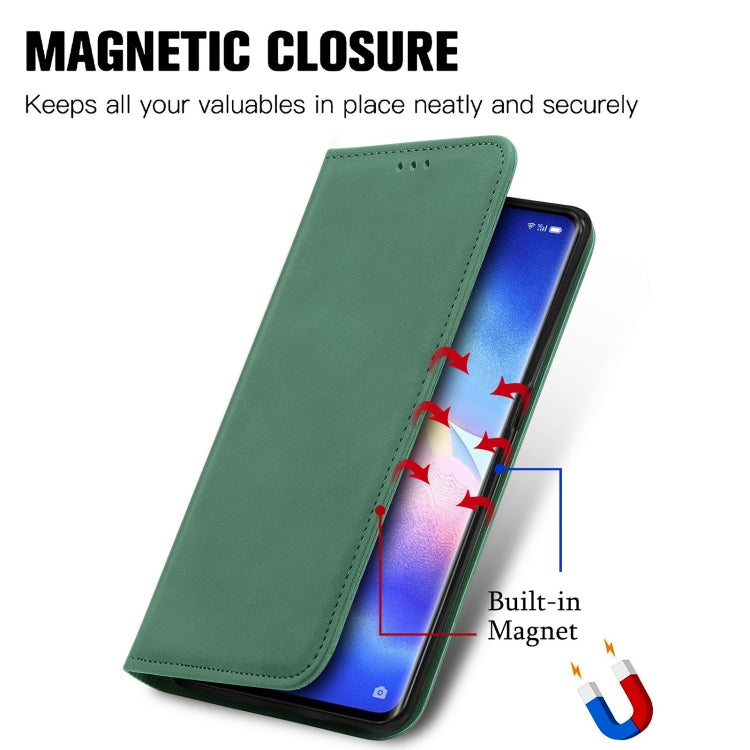 For OPPO Reno5 Pro 5G Retro Skin Feel Business Magnetic Horizontal Flip Leather Case with Holder & Card Slots & Wallet & Photo Frame