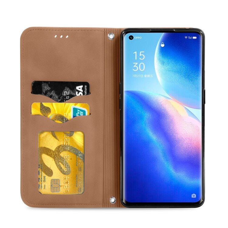 For OPPO Reno5 Pro 5G Retro Skin Feel Business Magnetic Horizontal Flip Leather Case with Holder & Card Slots & Wallet & Photo Frame