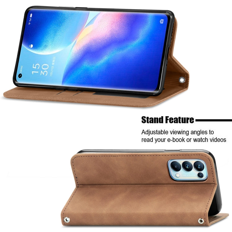 For OPPO Reno5 Pro 5G Retro Skin Feel Business Magnetic Horizontal Flip Leather Case with Holder & Card Slots & Wallet & Photo Frame