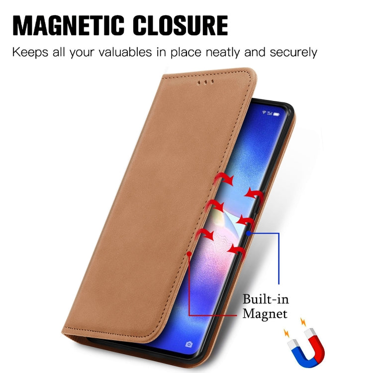For OPPO Reno5 Pro 5G Retro Skin Feel Business Magnetic Horizontal Flip Leather Case with Holder & Card Slots & Wallet & Photo Frame
