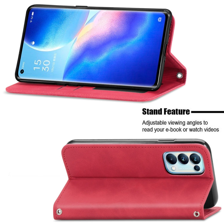 For OPPO Reno5 Pro 5G Retro Skin Feel Business Magnetic Horizontal Flip Leather Case with Holder & Card Slots & Wallet & Photo Frame