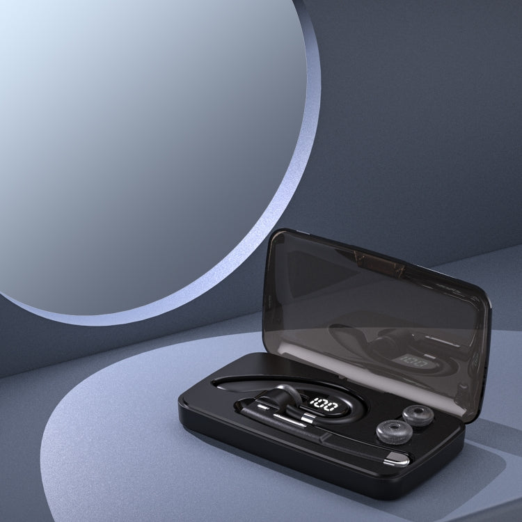 JD-298425 Business Single Ear Hanging Bluetooth 5.0 Wireless Earphone with Charging Box
