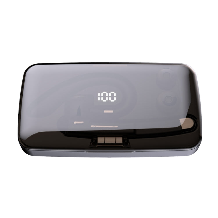 JD-298425 Business Single Ear Hanging Bluetooth 5.0 Wireless Earphone with Charging Box