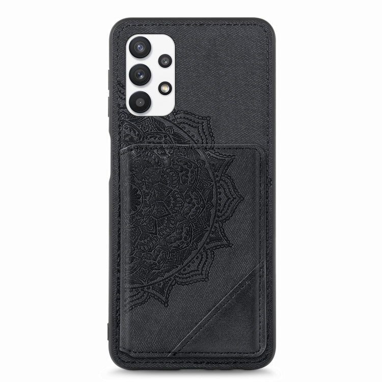 For Samsung Galaxy A32 5G Mandala Embossed Magnetic Cloth PU+TPU+PC Case with Holder & Card Slots & Wallet & Photo Frame