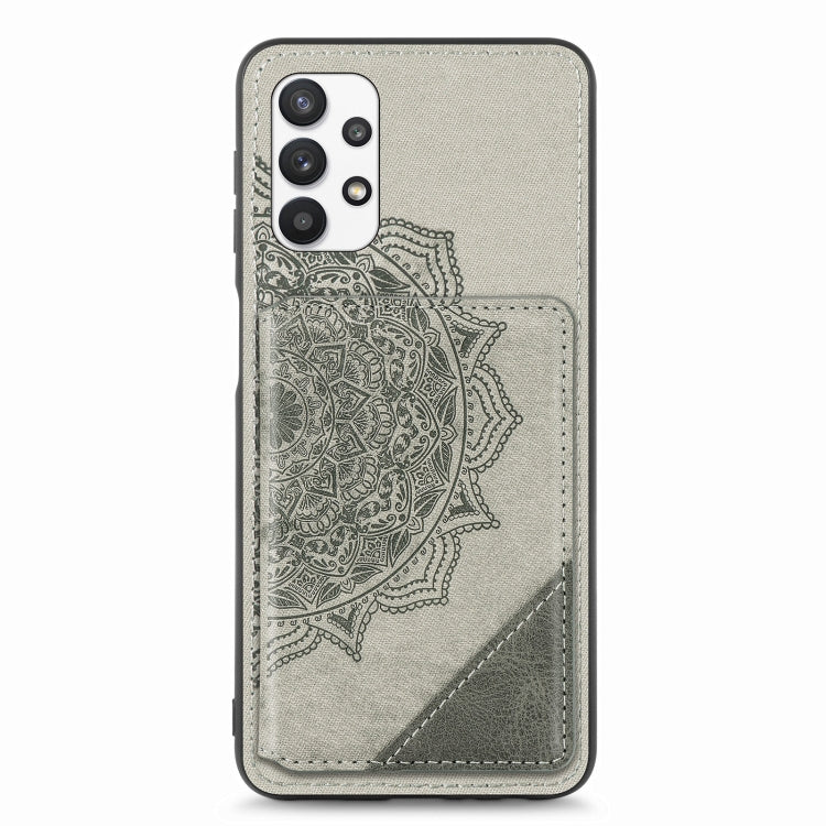 For Samsung Galaxy A32 5G Mandala Embossed Magnetic Cloth PU+TPU+PC Case with Holder & Card Slots & Wallet & Photo Frame