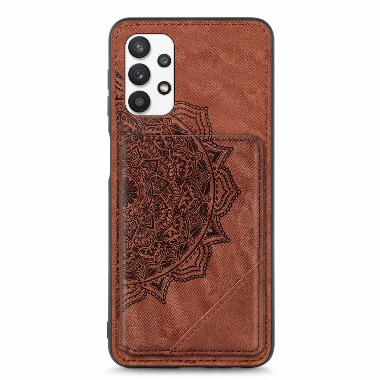 For Samsung Galaxy A32 5G Mandala Embossed Magnetic Cloth PU+TPU+PC Case with Holder & Card Slots & Wallet & Photo Frame