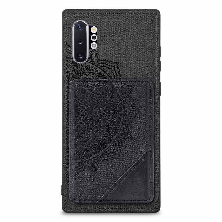 For Samsung Galaxy Note 10 Pro Mandala Embossed Magnetic Cloth PU+TPU+PC Case with Holder & Card Slots & Wallet & Photo Frame