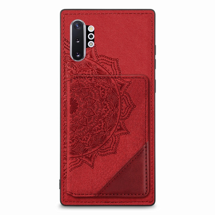 For Samsung Galaxy Note 10 Pro Mandala Embossed Magnetic Cloth PU+TPU+PC Case with Holder & Card Slots & Wallet & Photo Frame