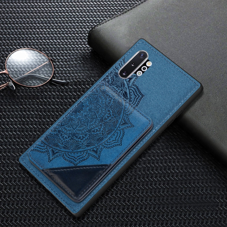 For Samsung Galaxy Note 10 Pro Mandala Embossed Magnetic Cloth PU+TPU+PC Case with Holder & Card Slots & Wallet & Photo Frame