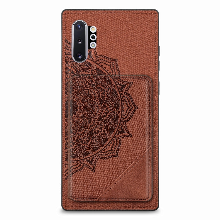 For Samsung Galaxy Note 10 Pro Mandala Embossed Magnetic Cloth PU+TPU+PC Case with Holder & Card Slots & Wallet & Photo Frame