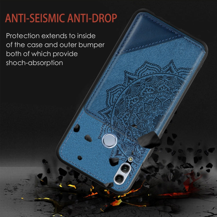 For Huawei Honor 10  Lite Mandala Embossed Magnetic Cloth PU+TPU+PC Case with Holder & Card Slots & Wallet & Photo Frame