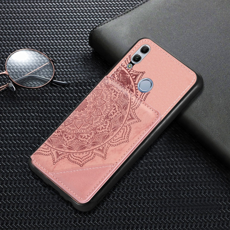 For Huawei Honor 10  Lite Mandala Embossed Magnetic Cloth PU+TPU+PC Case with Holder & Card Slots & Wallet & Photo Frame