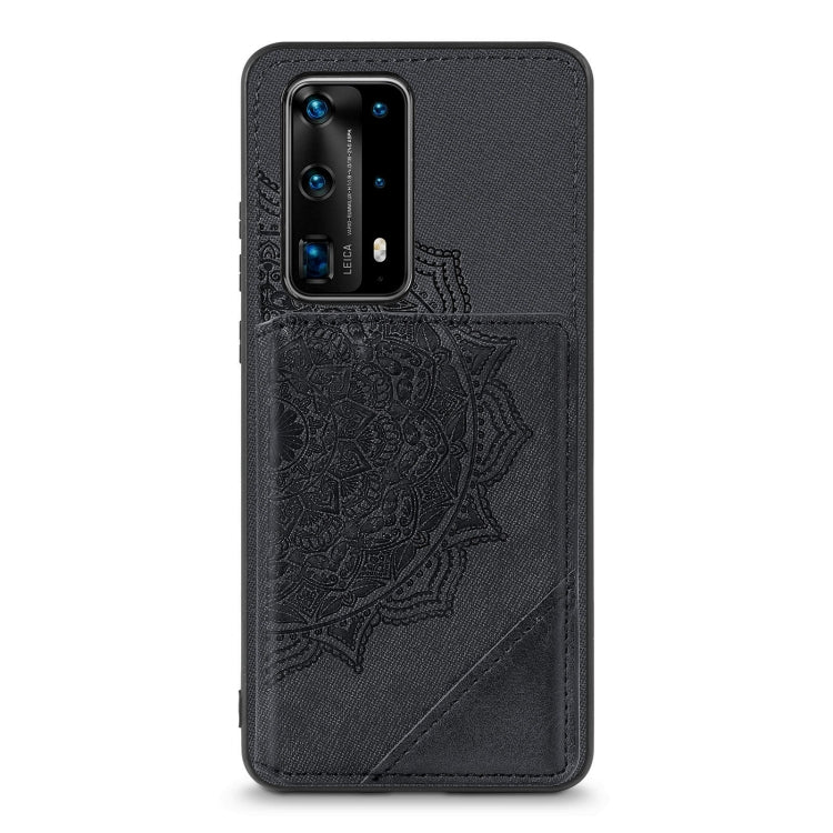 For Huawei P40 Pro Mandala Embossed Magnetic Cloth PU+TPU+PC Case with Holder & Card Slots & Wallet & Photo Frame